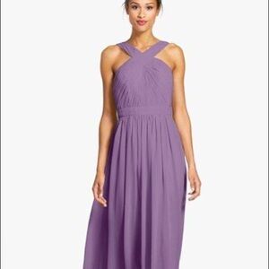 NWT MONIQUE LHUILLIER Crisscross Chiffon Gown